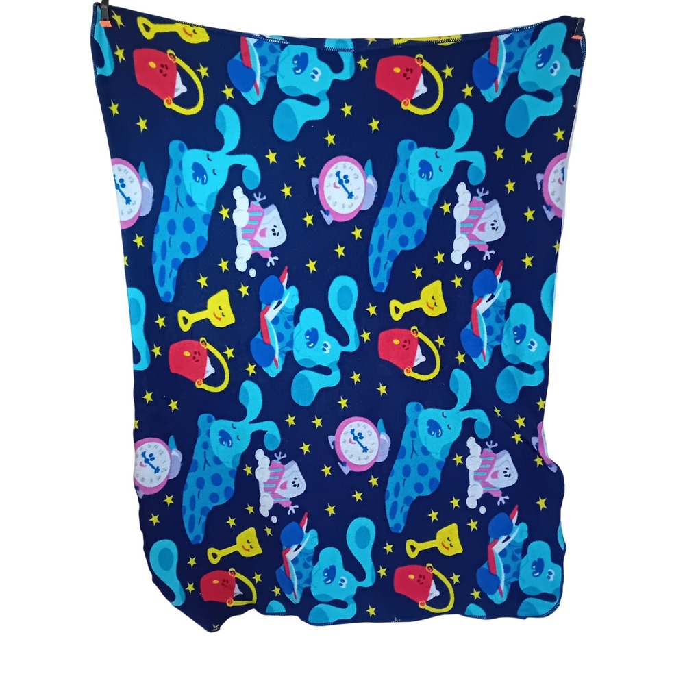 2001 Vintage Viacom Nick Jr. Blues Clues Sleepy Time Bedtime Fleece Blanket READ